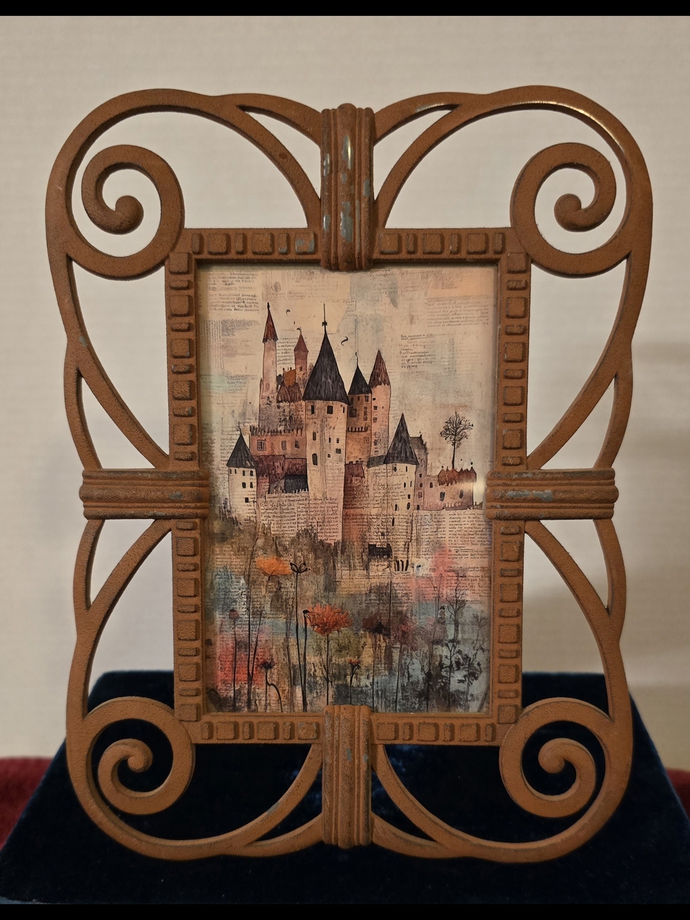 Vintage The Weston Gallery Ornate Iron Scroll Picture Frame - Terra Cotta Brown